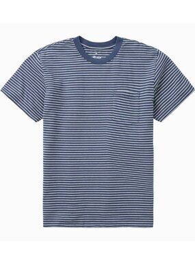 Katin Men's Short Sleeve Finley Pocket Shirt Blue White Stripes Size Large